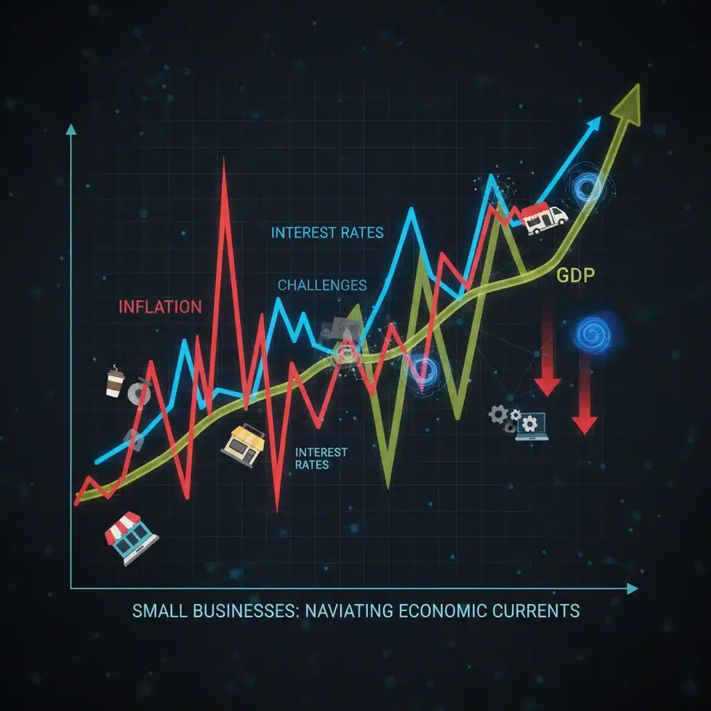 Economic indicators impacting small business resilience.