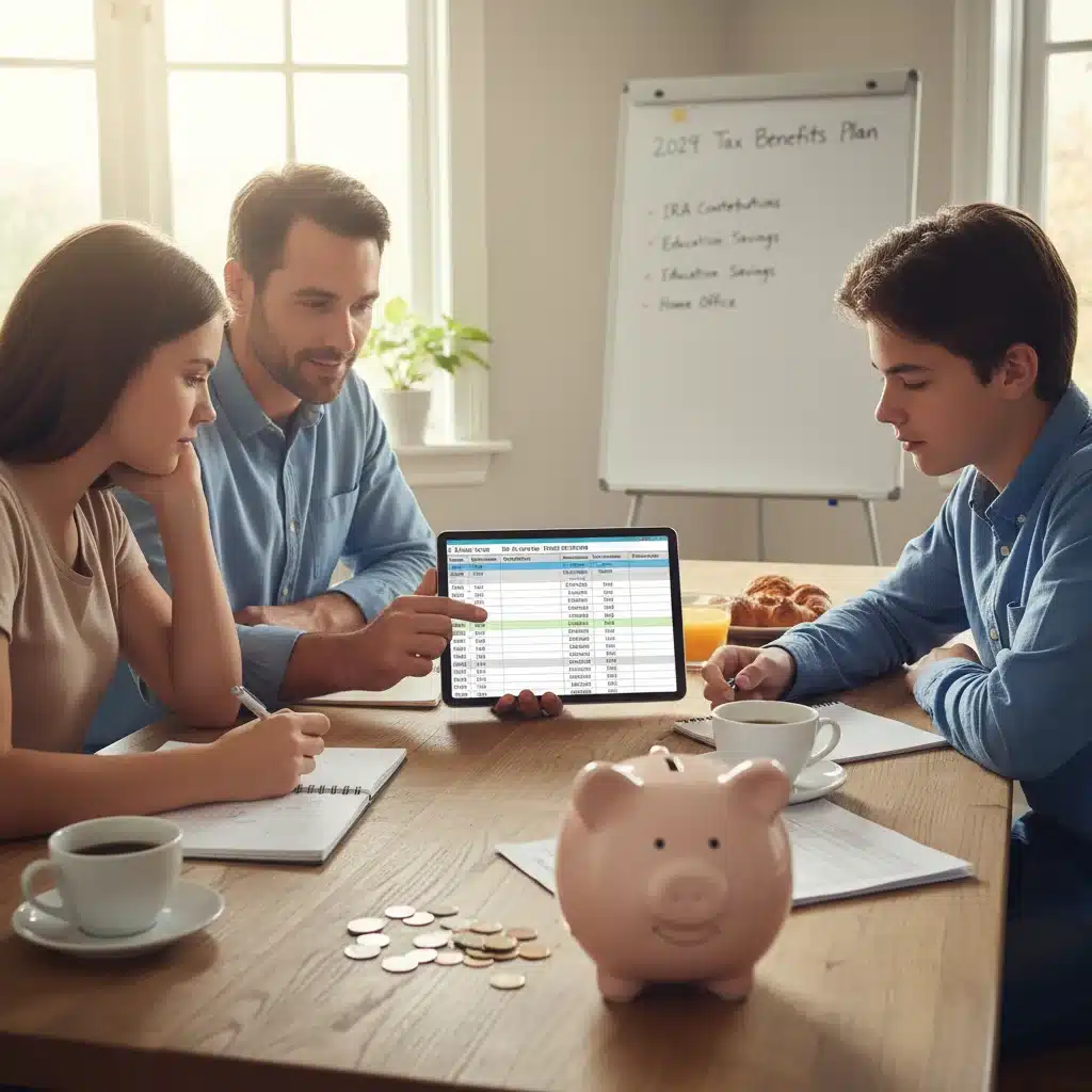 Family discussing financial planning and tax strategies.