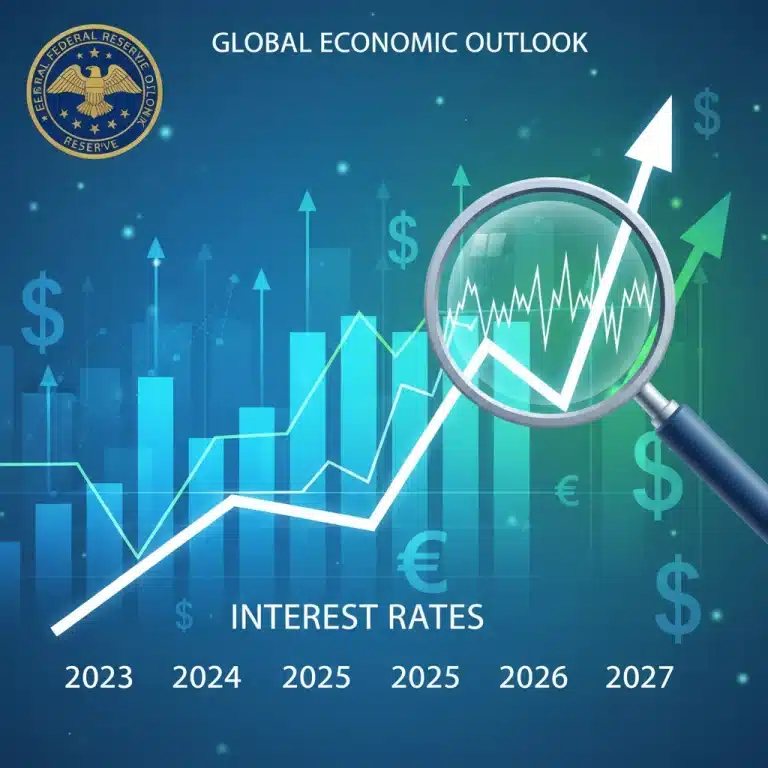 Federal Reserve 2026 interest rate projections chart with economic indicators