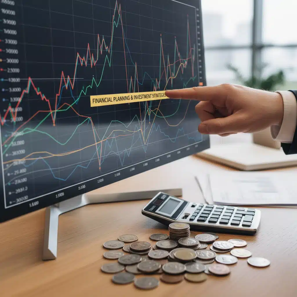 Financial charts with a hand pointing to stable indicators, representing strategic financial planning and investment.