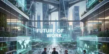 Futuristic digital cityscape representing the evolving U.S. workforce and economic trends in 2026.