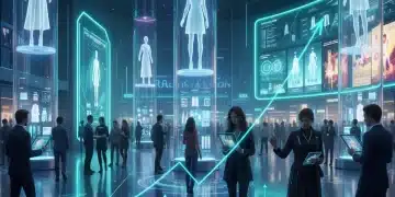 Retail Trends 2026: The 8% Online Sales Shift Explained Futuristic retail store with digital displays showing online sales growth