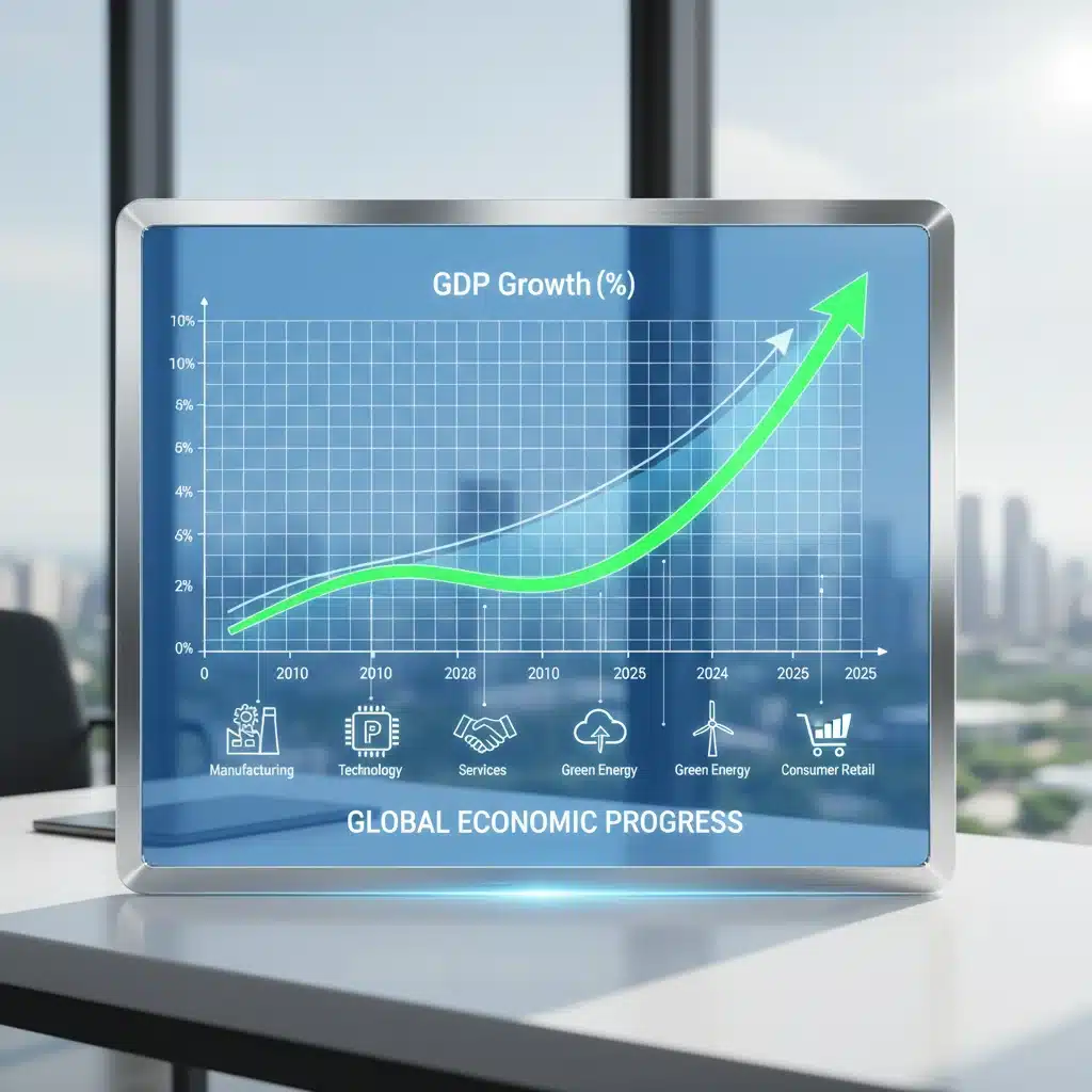 GDP growth chart showing economic expansion across various sectors