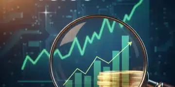 Unlock Higher Returns: Best High-Yield Savings Accounts 2026 Golden coins and magnifying glass on a financial chart, symbolizing high-yield savings growth.