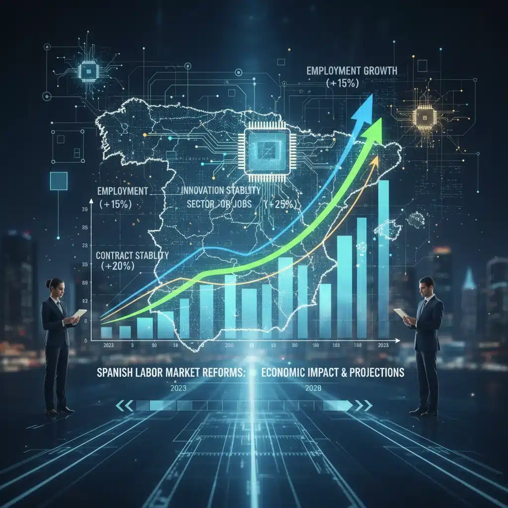 Análisis de datos y proyecciones económicas del impacto de las reformas laborales en España