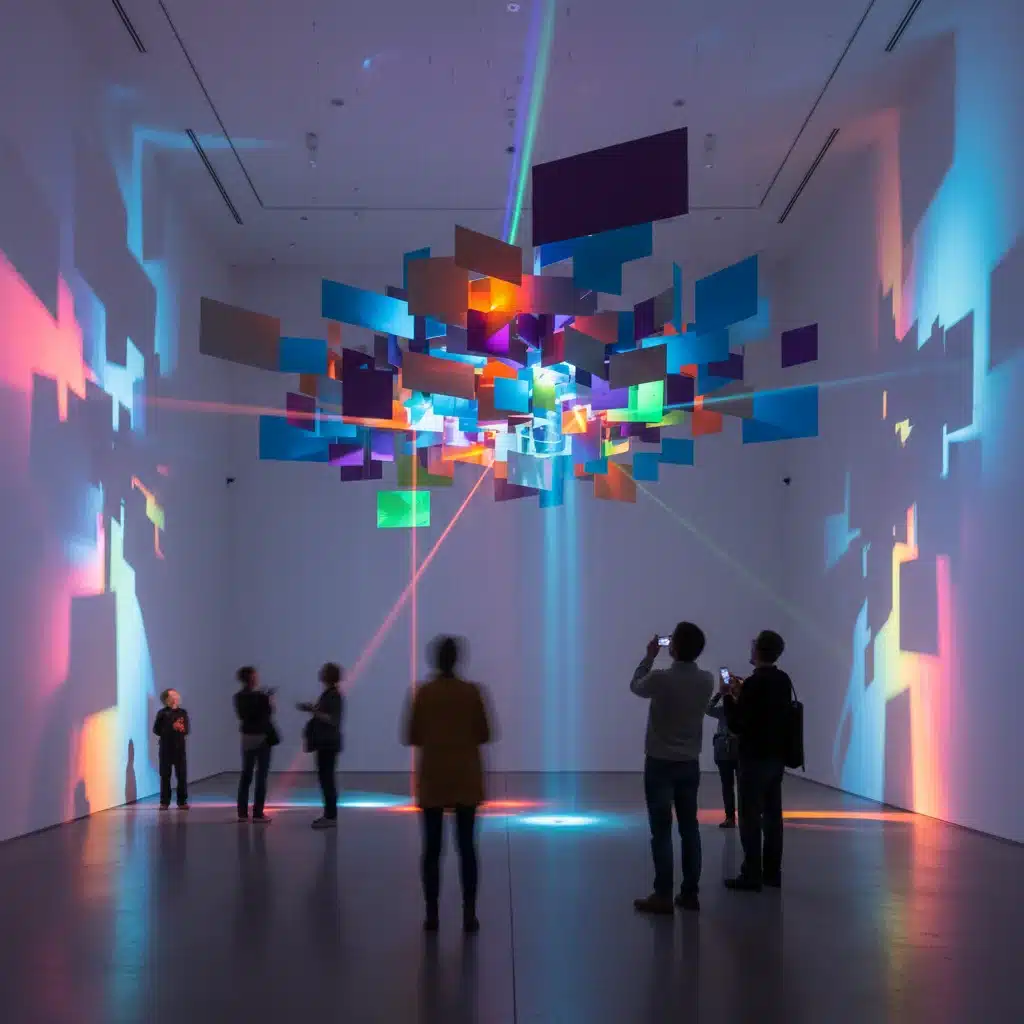 Instalación de arte contemporáneo en una galería moderna, invitando a la reflexión