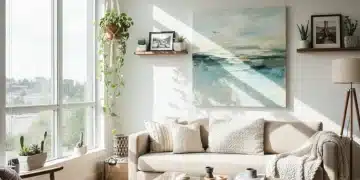 Modern living room with personalized DIY decor elements
