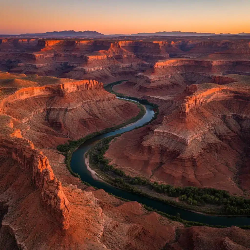 Stunning red rock canyon and river at sunset in an underrated US location