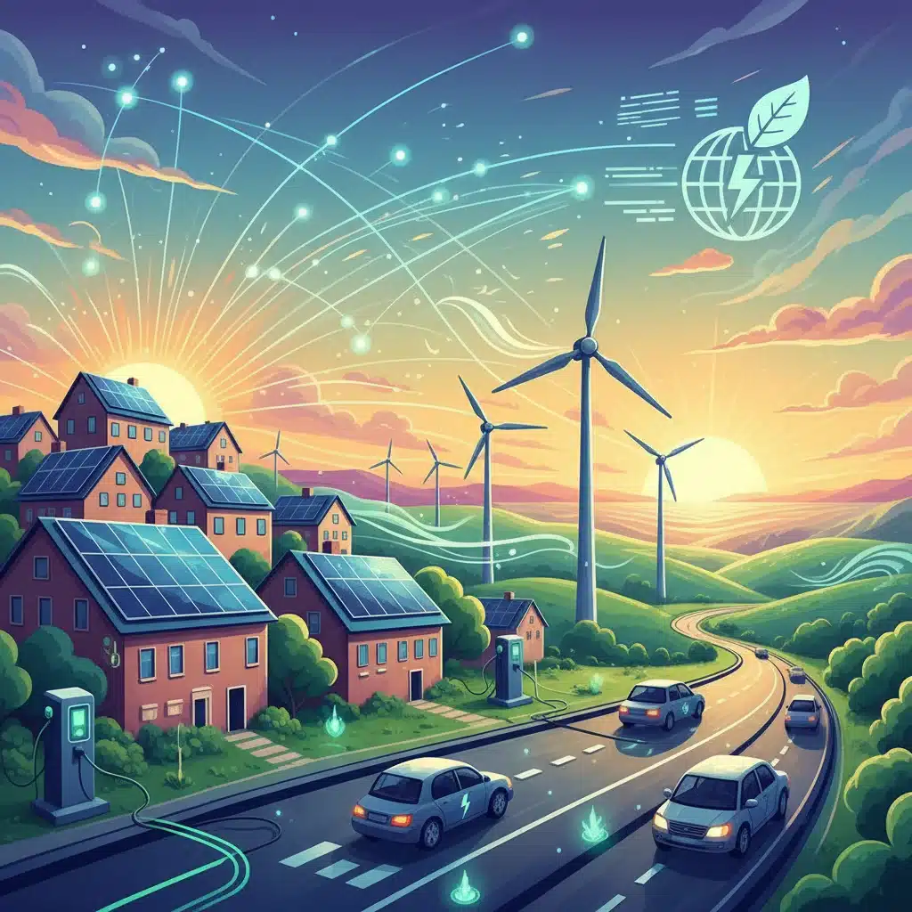 Transition to renewable energy sources and sustainable power generation.
