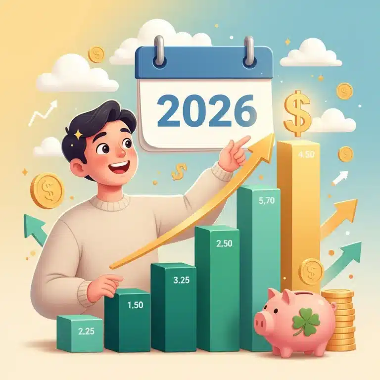 Optimistic person looking at growing retirement savings chart for 2026