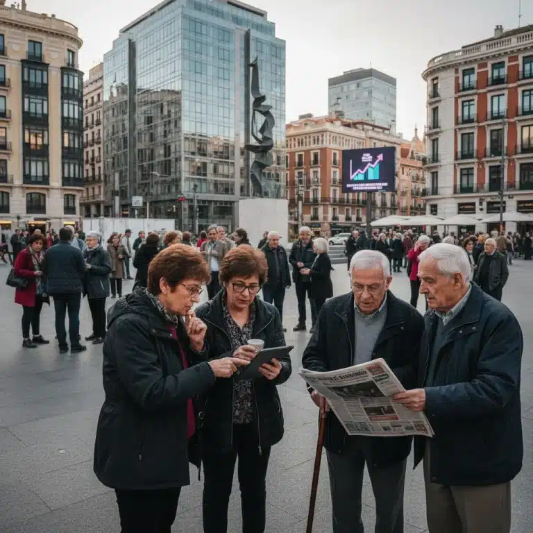 Spanish seniors discussing pension law changes 2026