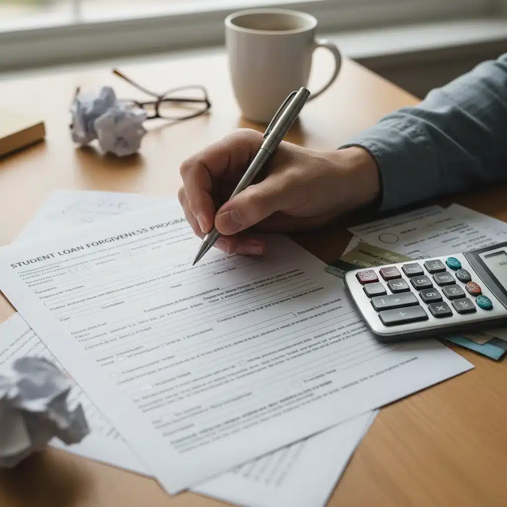 Filling out student loan forgiveness application