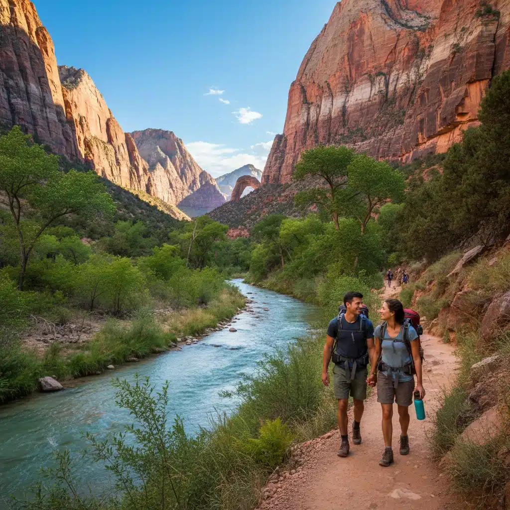 Hikers enjoying scenic views in Zion National Park, a top budget travel destination